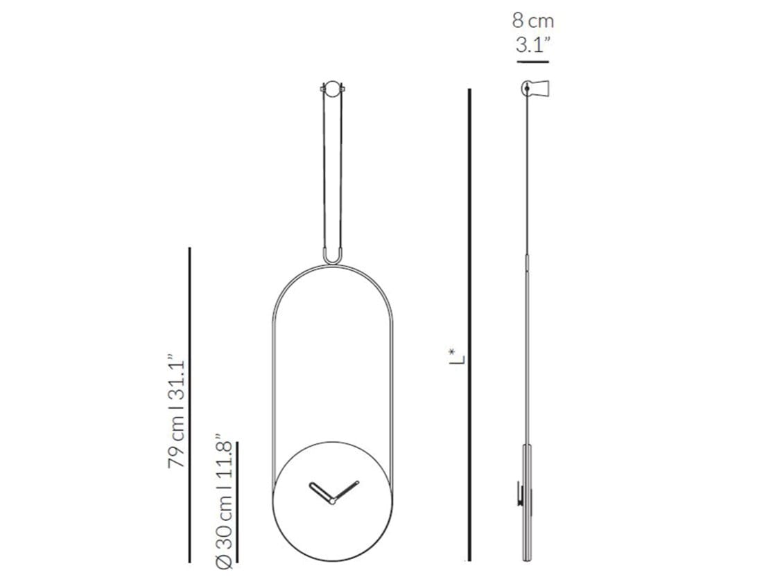 Настенные мраморные часы Dark Emperador NOMON Pendulums ARCH-00109827 - Вид №3