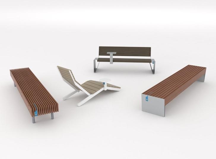 mmcité1 Скамейка из стали и дерева Blocq sun-id-1489594 - Вид №8