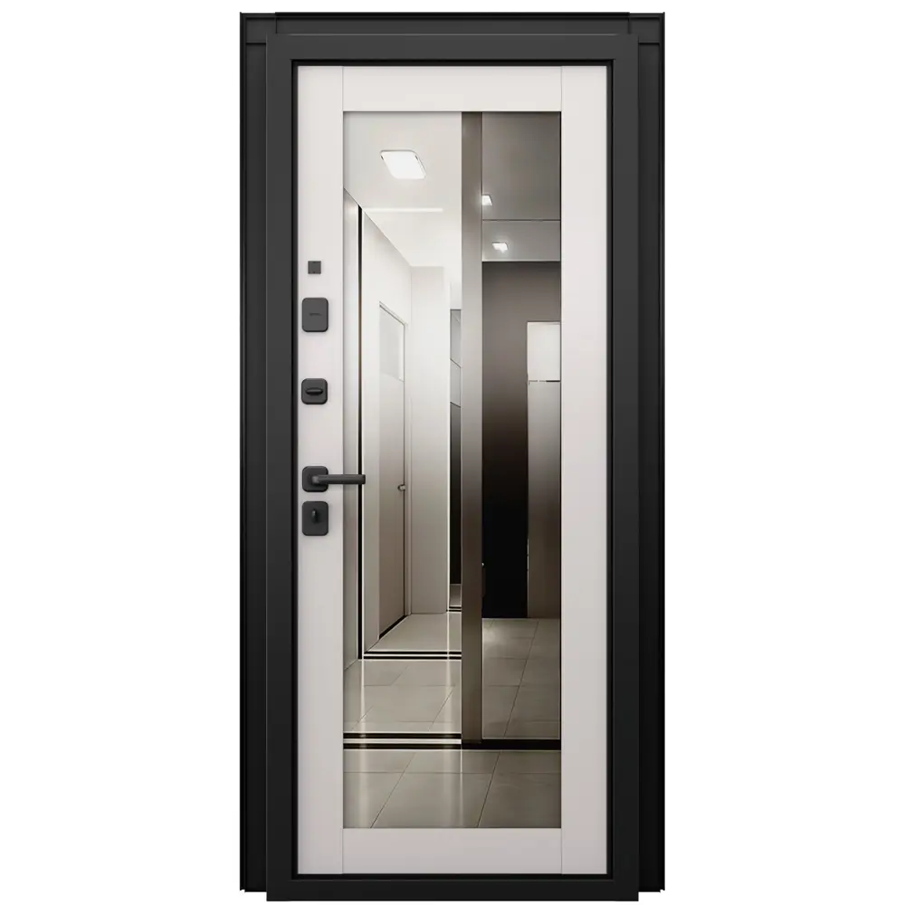 Дверь входная металлическая Волюм Скай 86x205 см левая шелк белый с зеркалом TOREX STLM-2026011 - Вид №2