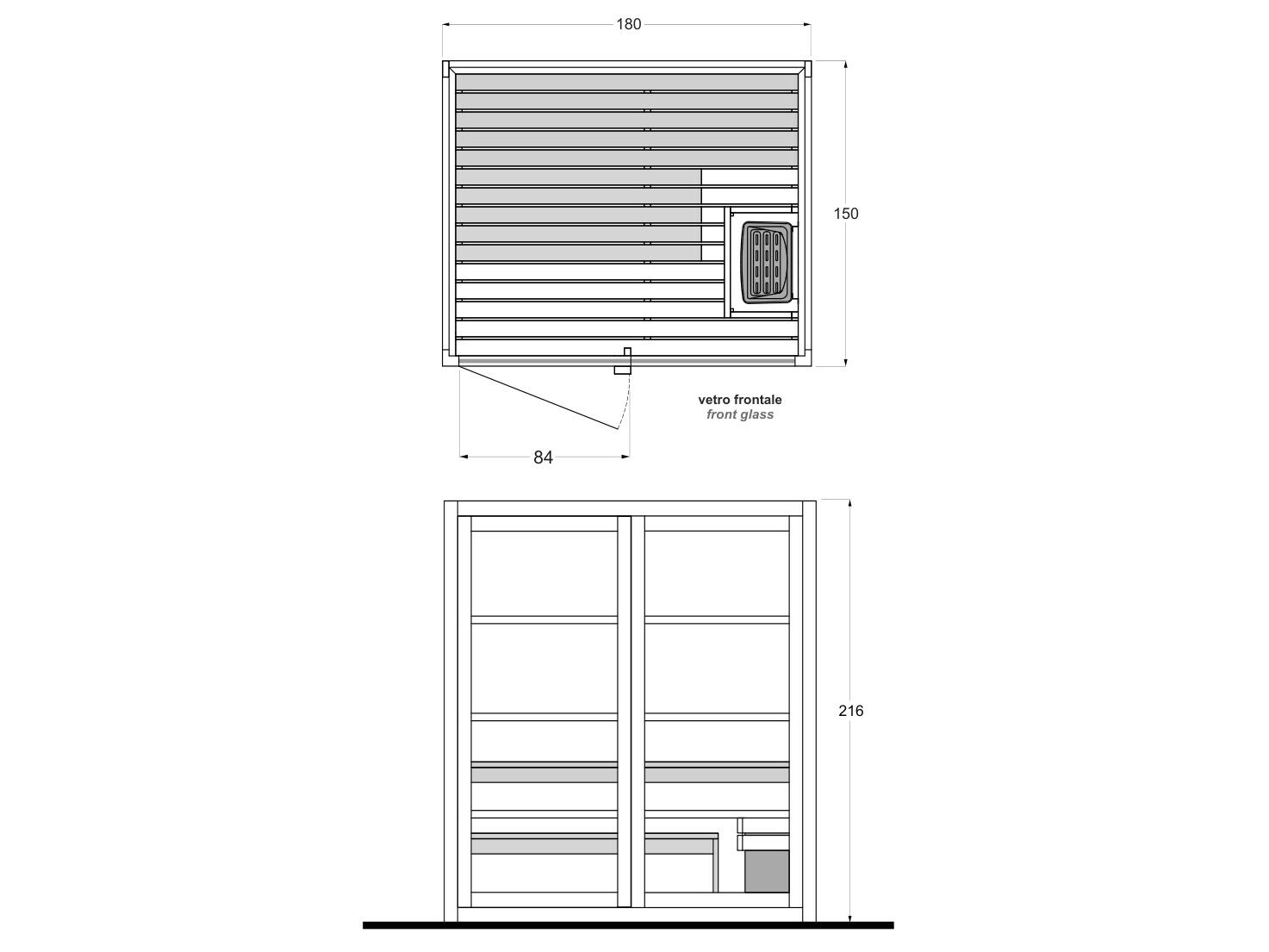 Сауна из дерева и стекла Gruppo Treesse AURA ARCH-00033507 - Вид №14