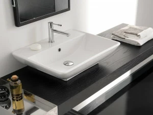 8046/r Накладная раковина на столешницу  овальная Scarabeo Ceramiche Thin-Line