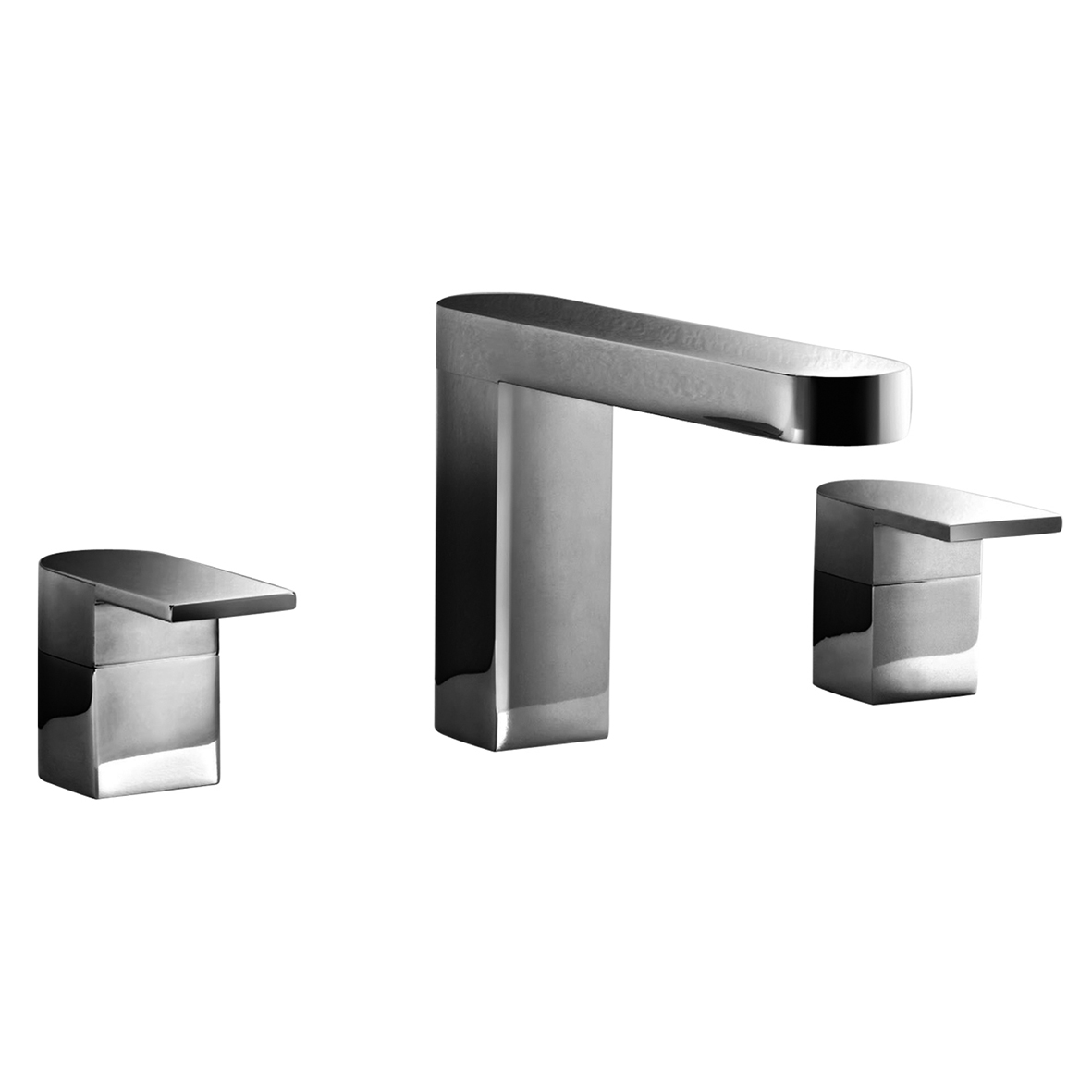 6304  Смеситель для раковины на 3 отверстиявылет 14 см ручки ограничитель потока воды до 5 л/мин при 3 бар картридж керамический 90° подводка донный клапан нажимного типа Fantini Rubinetti MARE