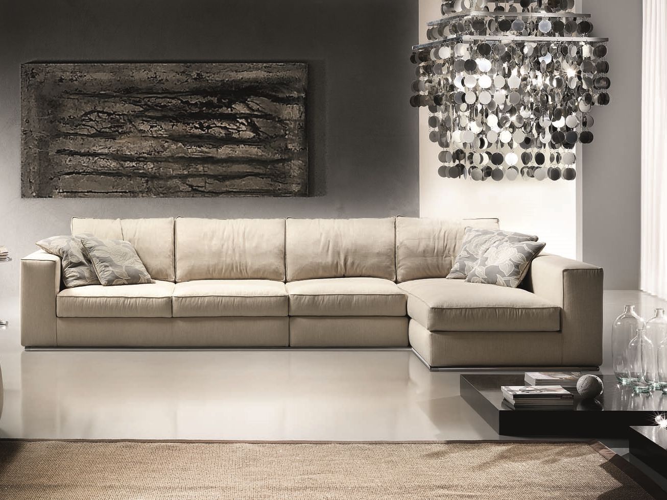 Тканевый диван с полуостровом Former In Italia Ermes ARCH-00049738