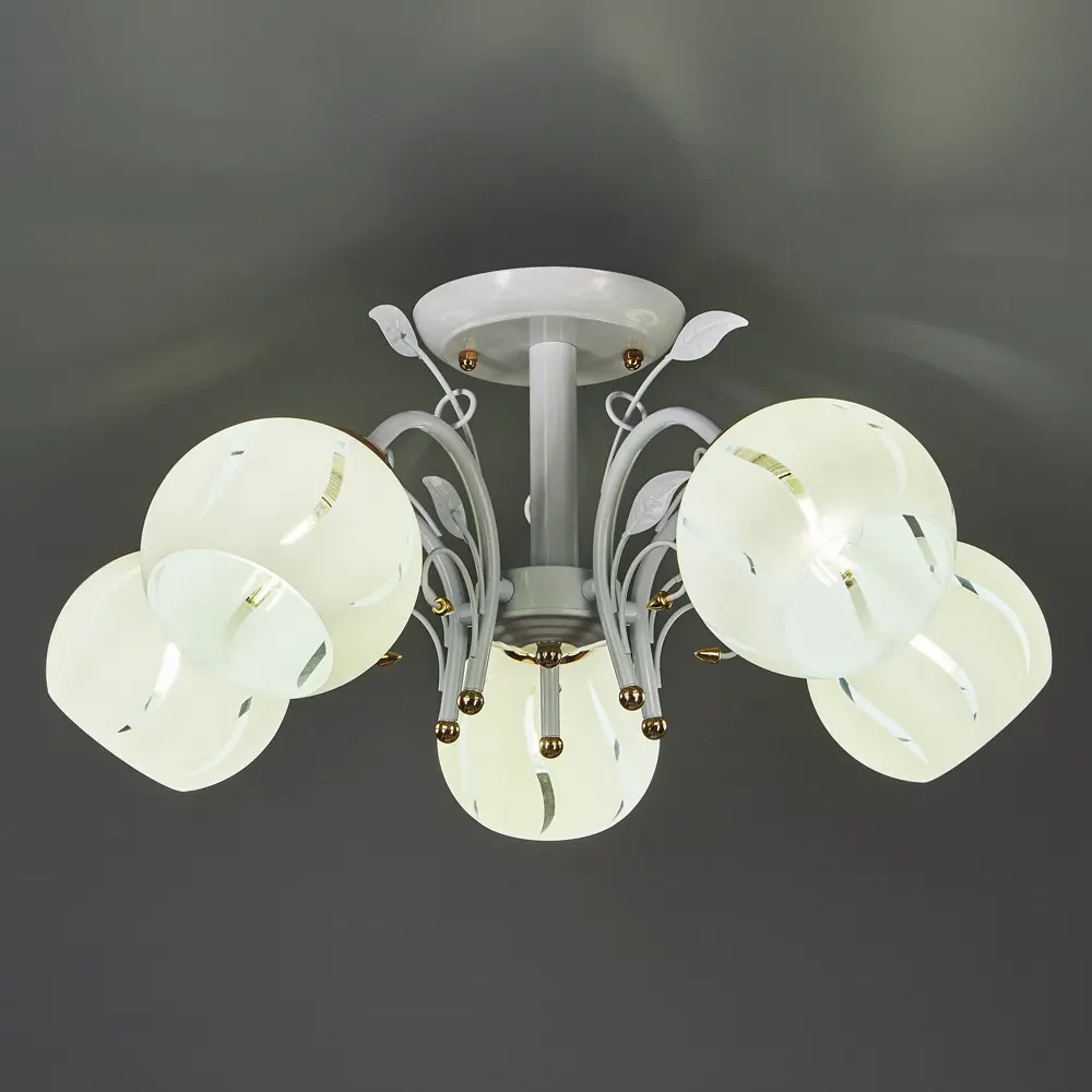 РОССВЕТ Люстра Амплуа белая 5-рожковая для гостиной и спальни 89426676 STLM-1570042 - Вид №1