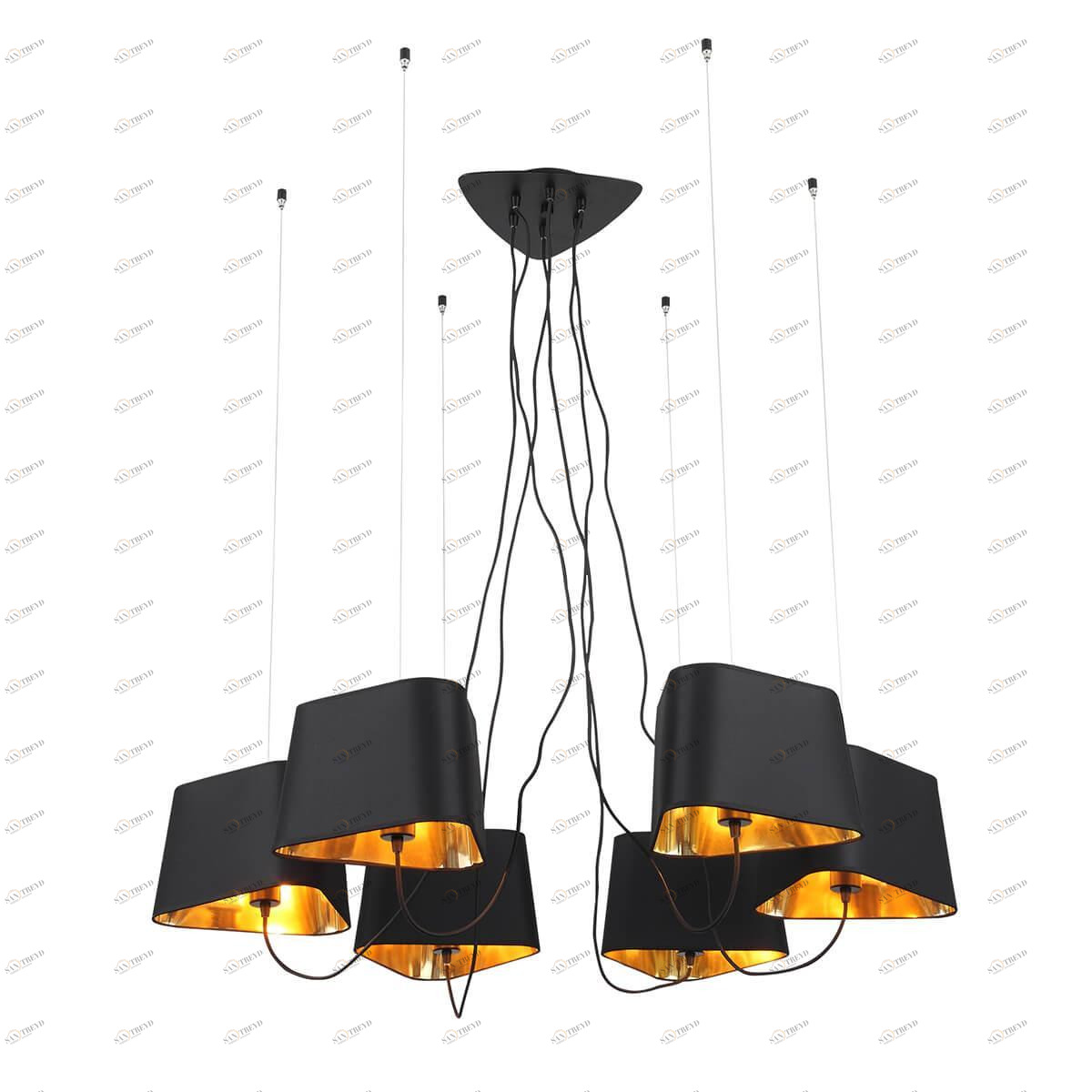 Люстра подвесная черная 6 ламп ST Luce Ambrela SL1110.403.06 ST LUCE ДИЗАЙНЕРСКИЕ, AMBRELA 00-3834375 Черный 