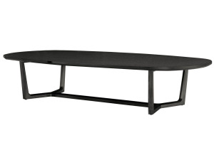 Деревянный низкий овальный журнальный столик для гостиной