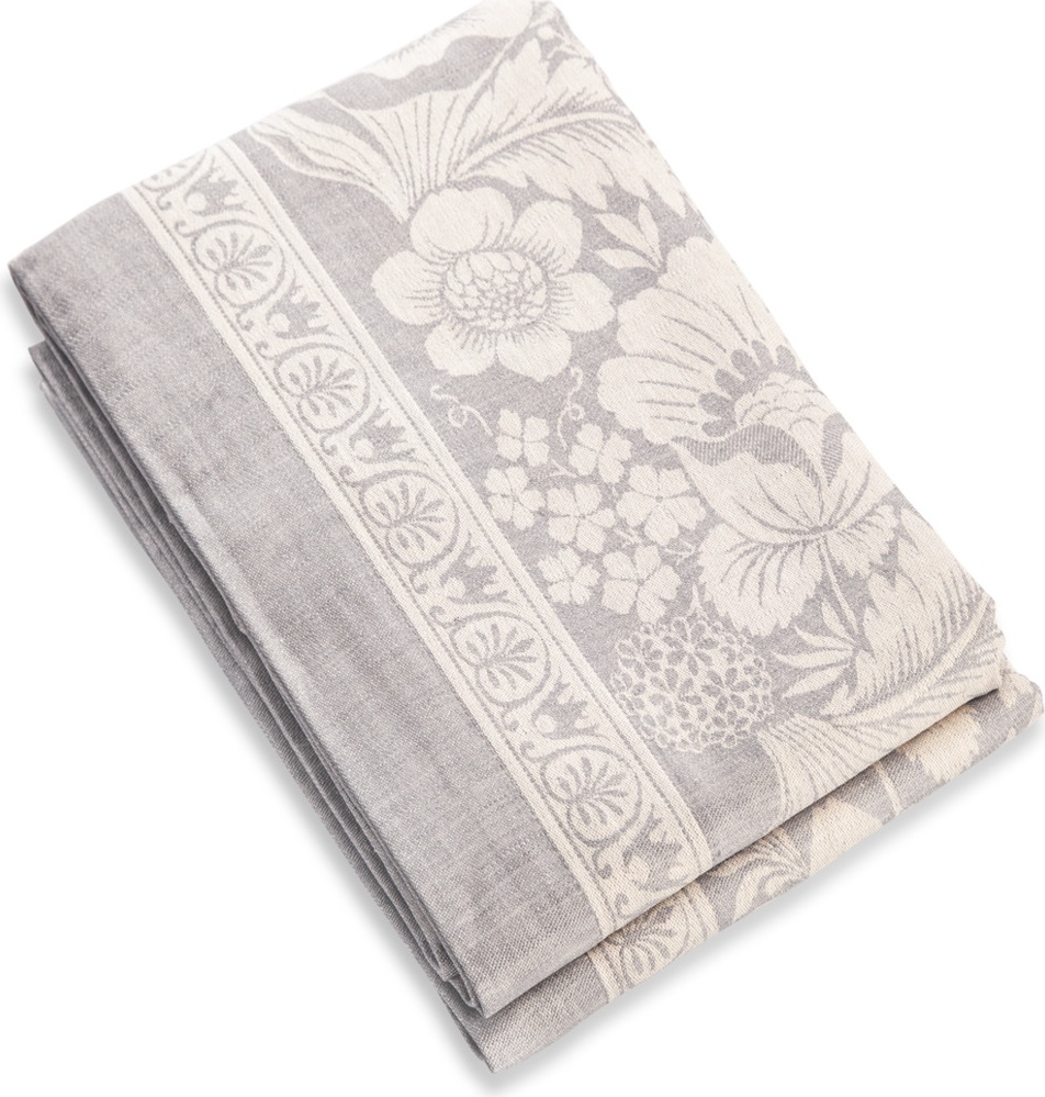 10638718 Яковлевский жаккард Скатерть прямоугольная Яковлевский Жаккард Лесной Букет 178х274см серая, полулен Ткань 