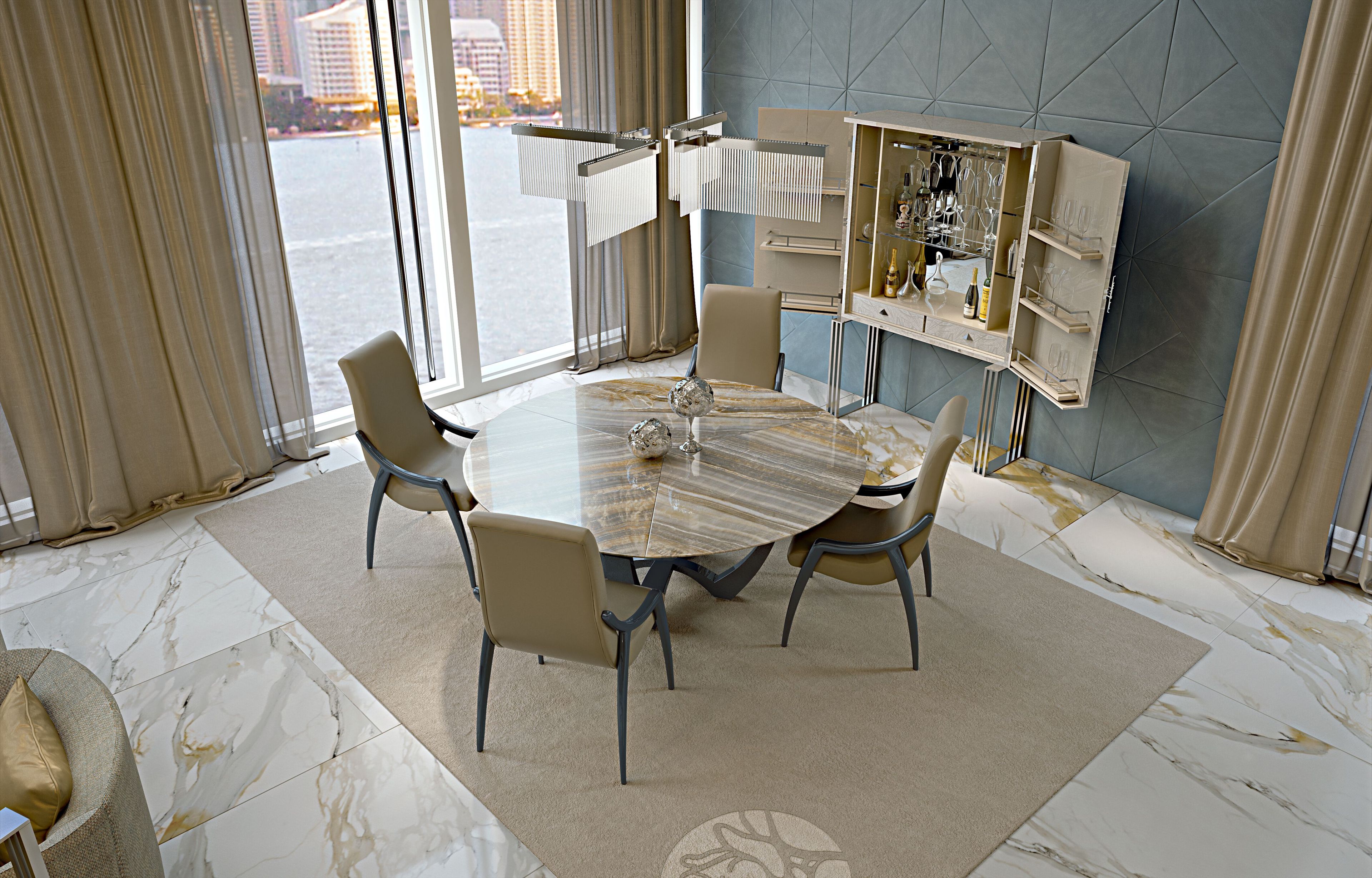 Стеклянный светодиодный подвесной светильник Bizzotto Italia Symphony – Infinity ARCH-00049038 - Вид №1