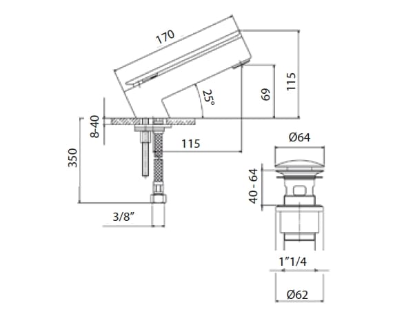 Однорычажный смеситель для раковины Mamoli Mendini ARCH-00054929 - Вид №3