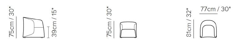 Тканевое вращающееся кресло с подлокотниками Natuzzi Italia LOGOS ARCH-00050981 - Вид №8