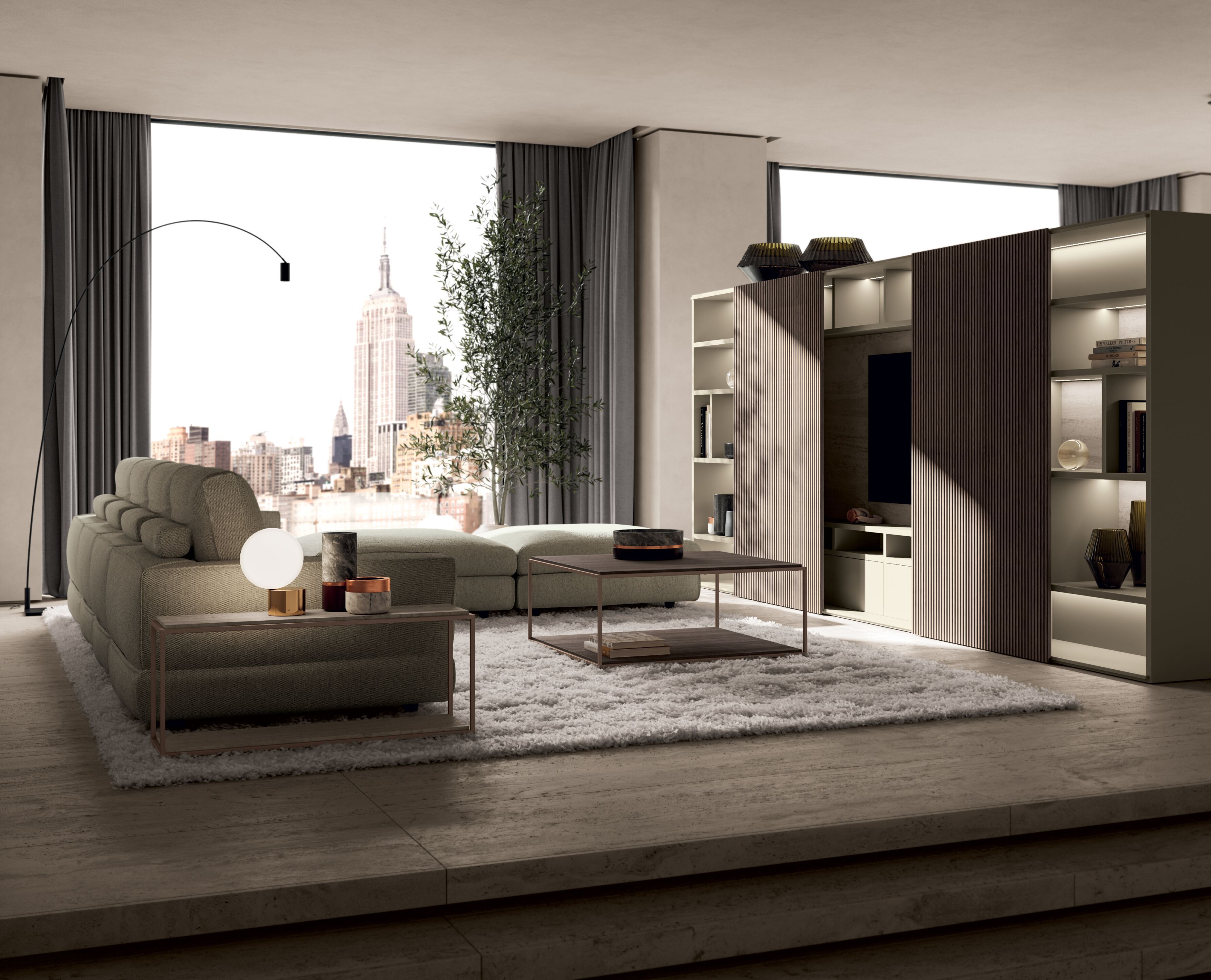 Тканевый диван с полуостровом Kico Living Complements ARCH-00024886 - Вид №2