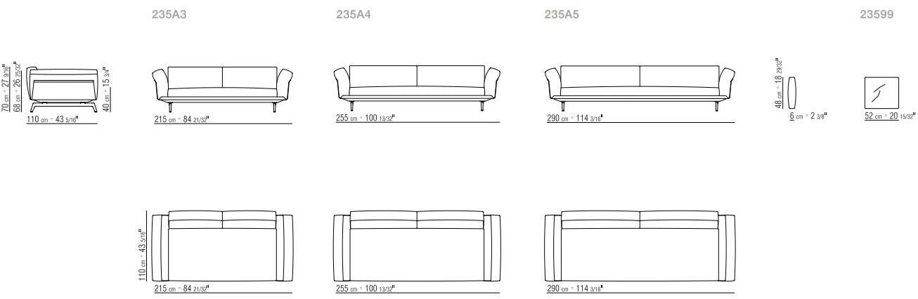 Flexform 3-х местный тканевый диван со съемным чехлом Este sun-id-1443874 - Вид №6