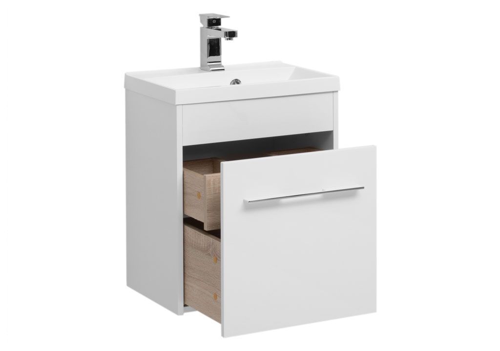 Тумба с раковиной Aquanet Августа 50 белый 0021002300204095 - Вид №1