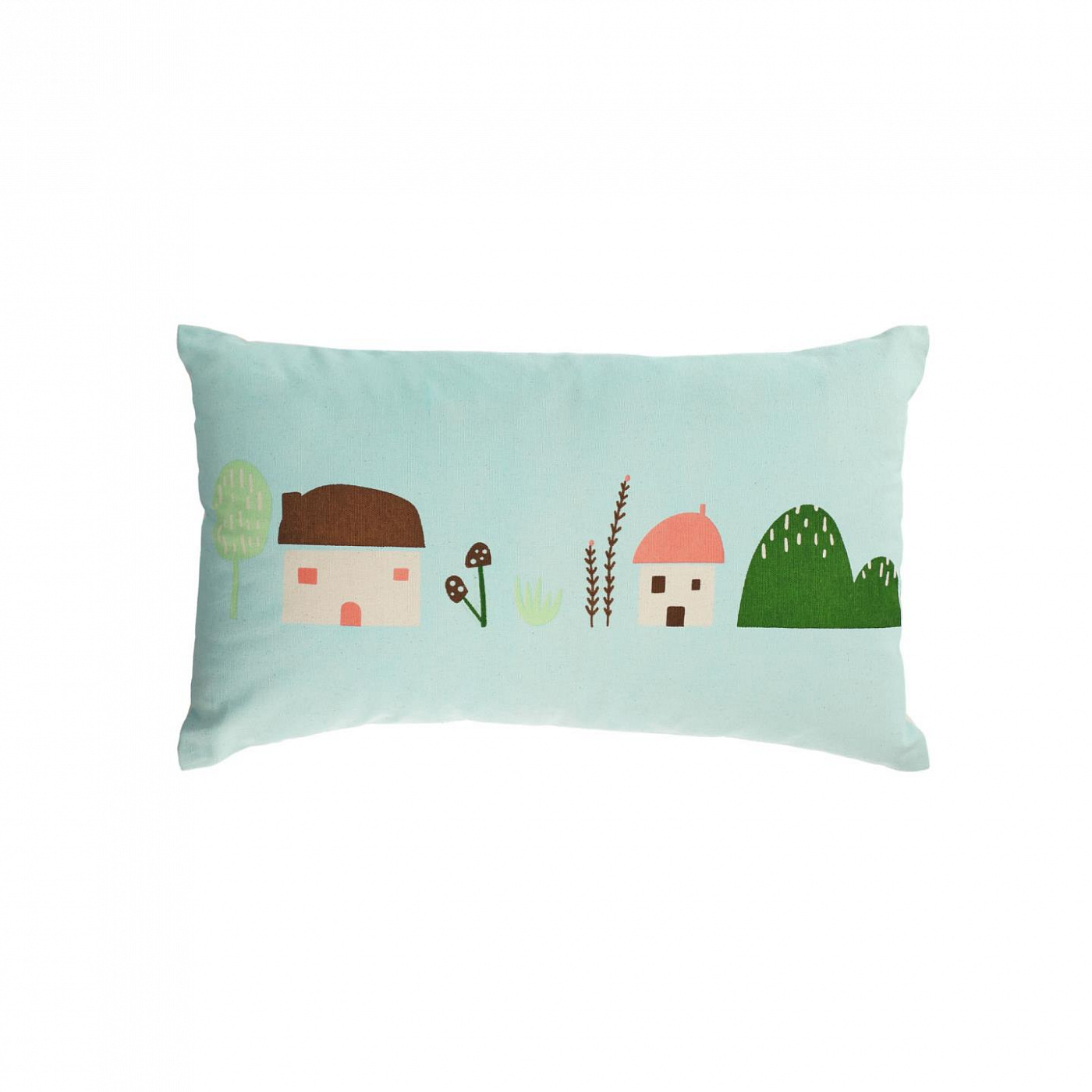 108278 Чехол для подушки синего цвета с разноцветными домиками 30 x 50 см La Forma Llaru  - Вид №1