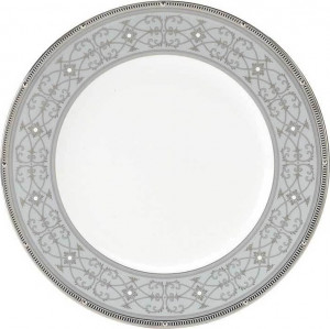 32176 Noritake Тарелка акцентная Noritake "Рочель,платиновый кант" 23см Фарфор костяной