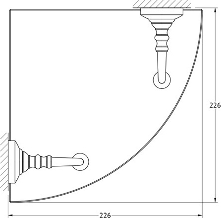 STI 119 Полка угловая 3-х ярусная 23 cm 3SC STILMAR CHROME/GOLD Treesseci 3SC - Вид №1