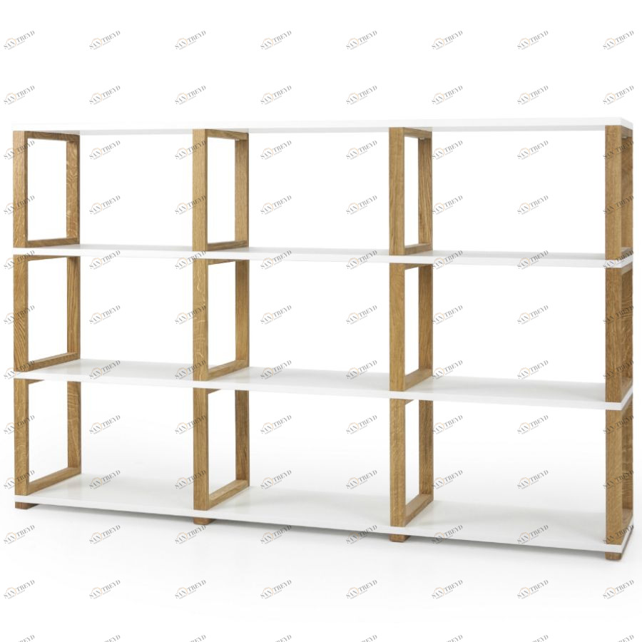 Стеллаж Tenzo Art, 118x178x36 см, дуб, белый 2333001