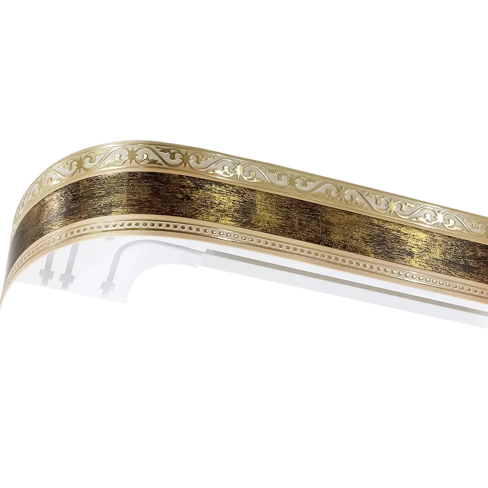 Карниз шинный трехрядный «Монарх» в наборе 200 см пластик цвет золото DOMLEGRAND STLM-2007578