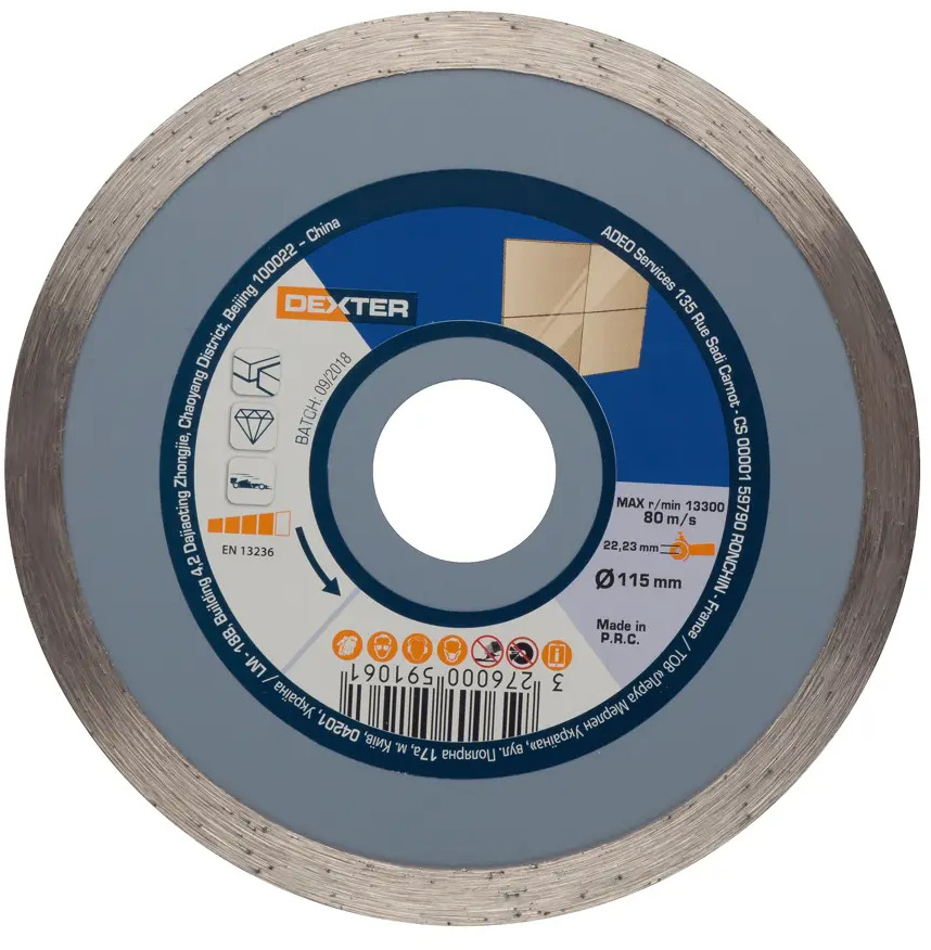 Алмазный диск Dexter для резки керамики 115 мм 82007409