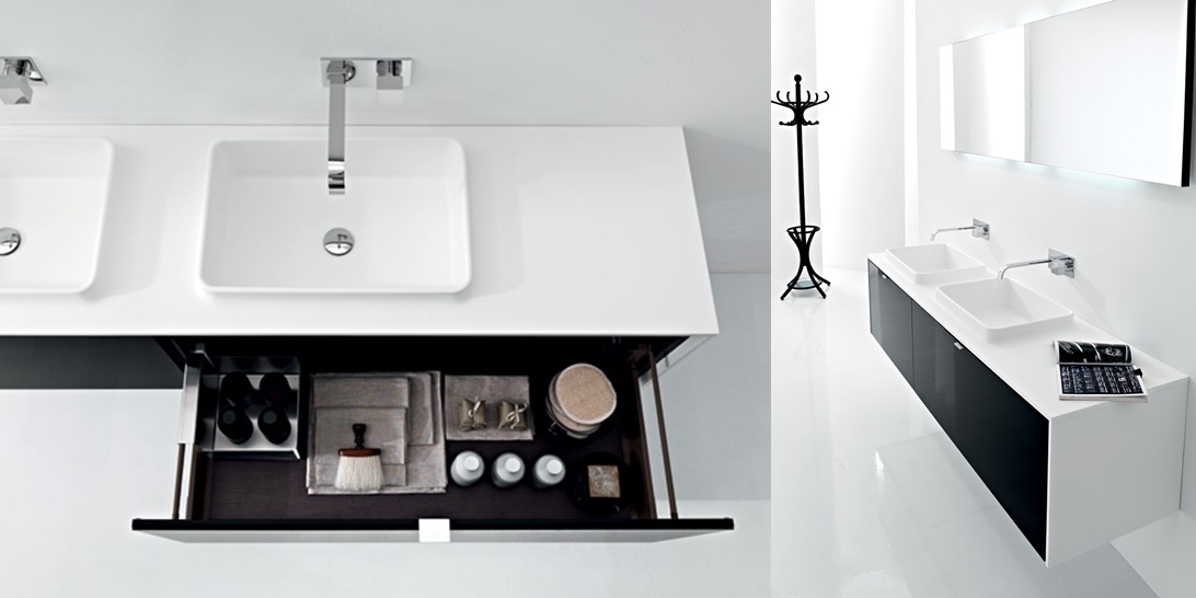 Комбинация ванной комнаты PV24 в отделке Volé J01 Milltek / L36 Cacao / L41 Bianco  MILLDUE PIVOT PIVOT24 - Вид №2