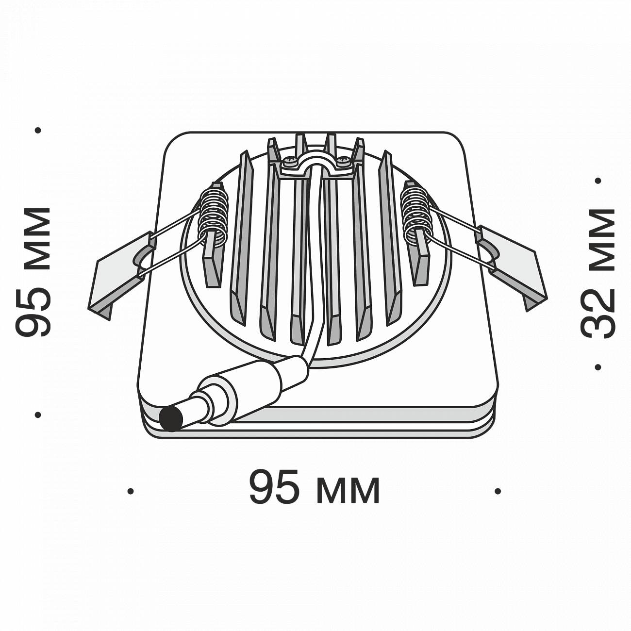 Встраиваемый спот белый квадратный Technical Phanton 12W DL303-L12W TECHNICAL DOWNLIGHT 00-3957155 Белый  - Вид №2