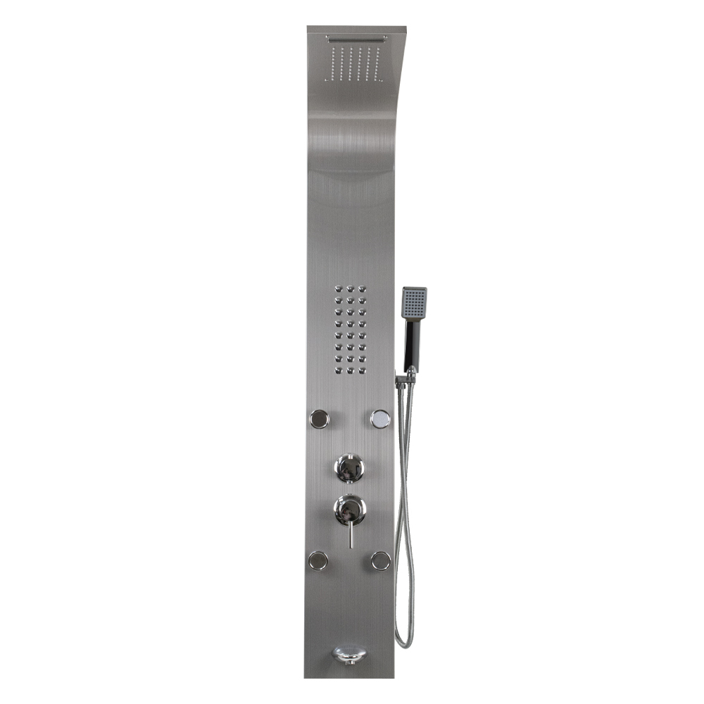 GFmark - Душевая панель - "тропический душ" с двумя лейками, корпус ЗАЦАРАПАННАЯ, нержавеющая сталь марки 304, код: 5510  - Вид №7