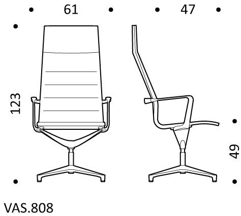 ICF Поворотное офисное кресло из ткани с 4 спицами Valea sun-id-1433542 - Вид №2