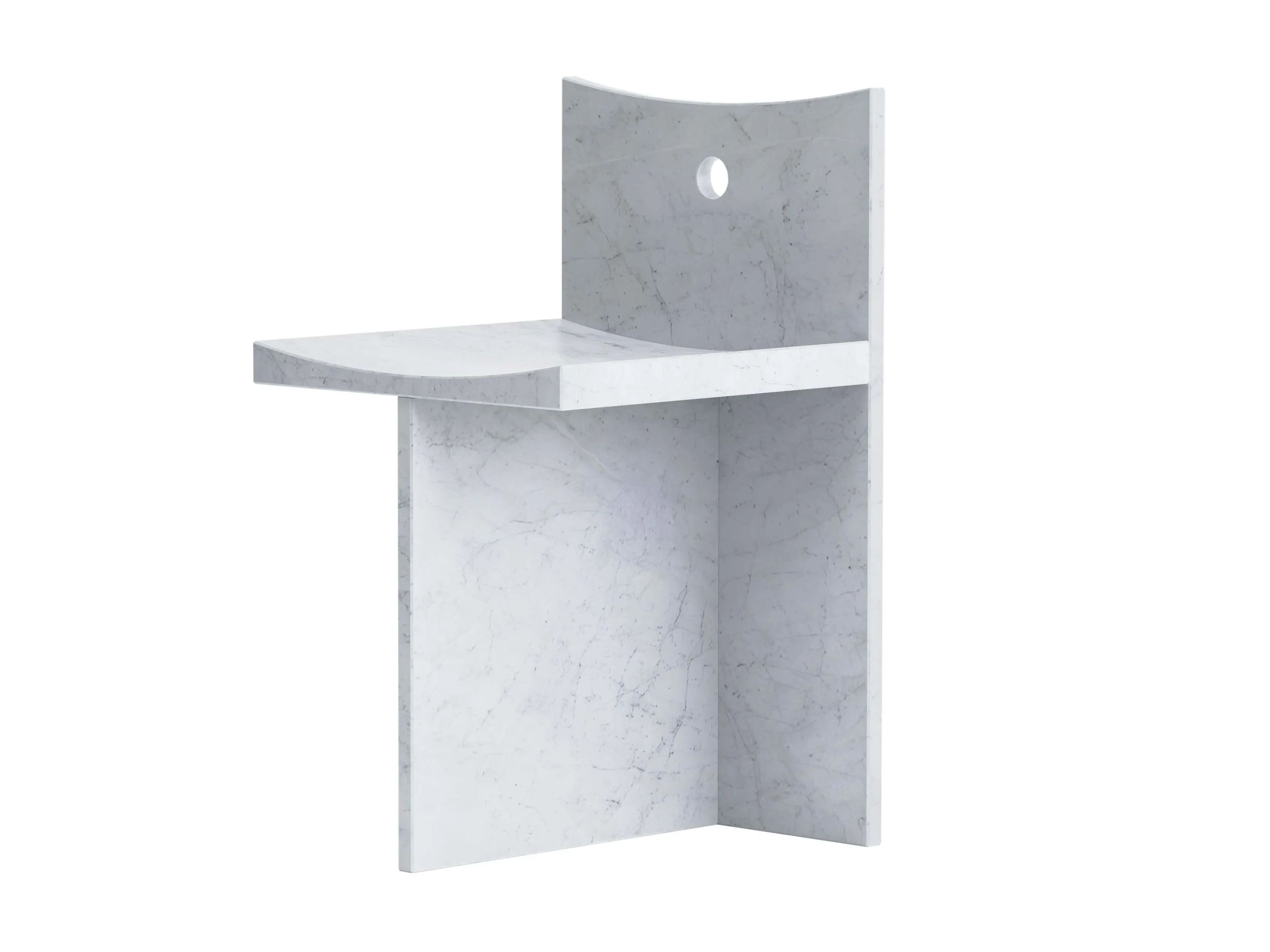 Кресло с низкой спинкой из белого каррарского мрамора Pistore Marmi Pistore Marmi X McGannon Saad ARCH-00075792