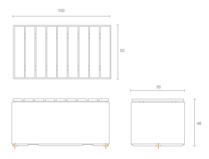 Модульная бетонная скамья без спинки SIT Box to Box ARCH-00105235 - Вид №7