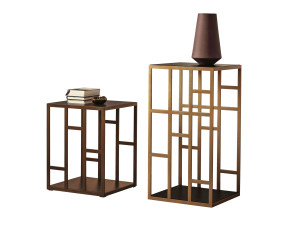 Журнальный столик из стали и хрусталя