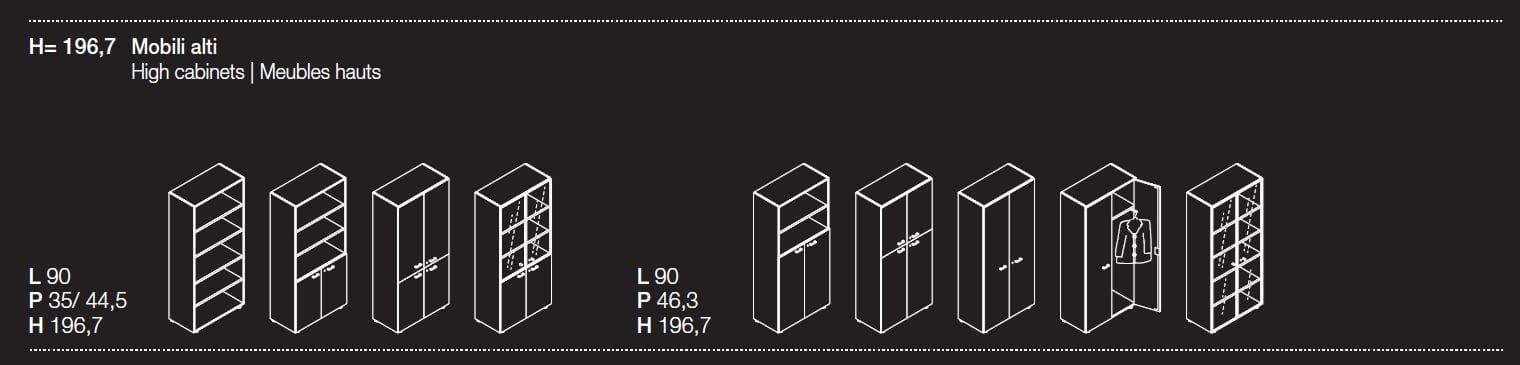 Модульный офисный книжный шкаф Las Mobili универсальные контейнеры Evo ARCH-00134712 - Вид №2