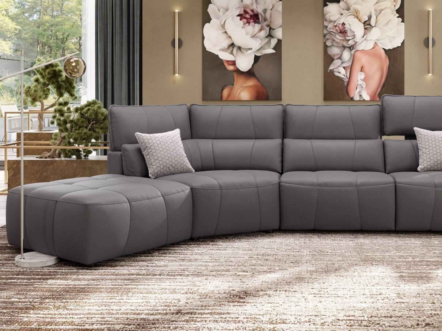 Кожаный угловой диван Sofanella Adria ARCH-00024311 - Вид №3