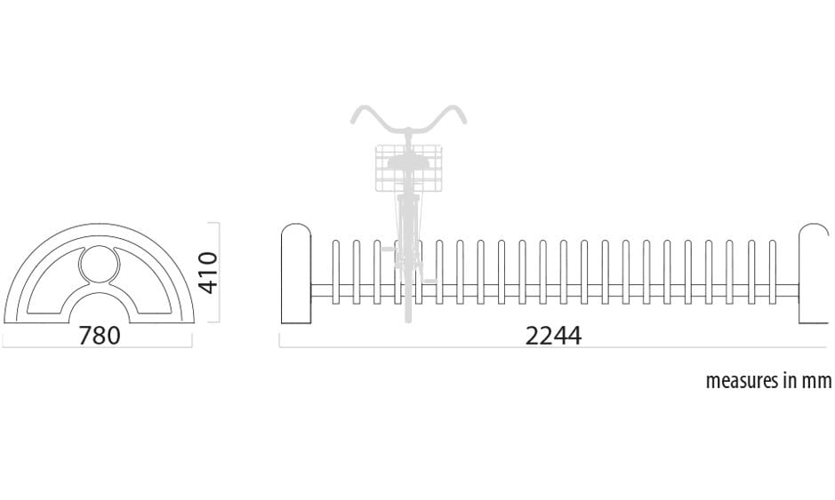 Стальная стойка для велосипедов Lazzari Arco ARCH-00145043 - Вид №2