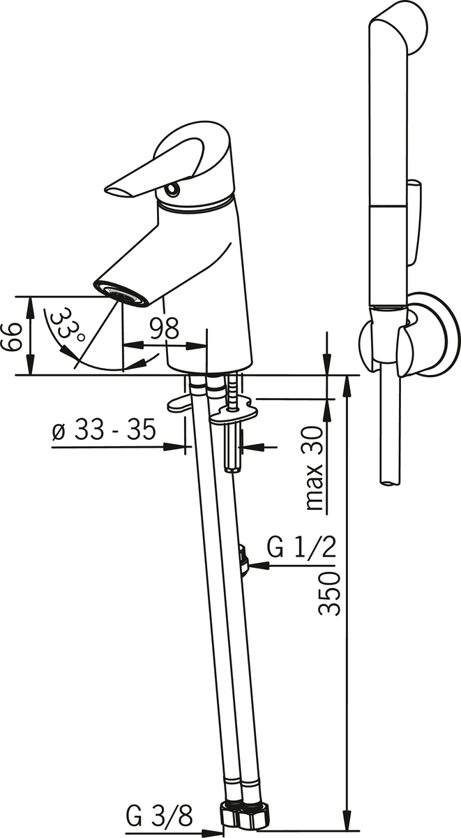 Oras 2712F Смеситель для умывальника 2712F Optima Хром  - Вид №3