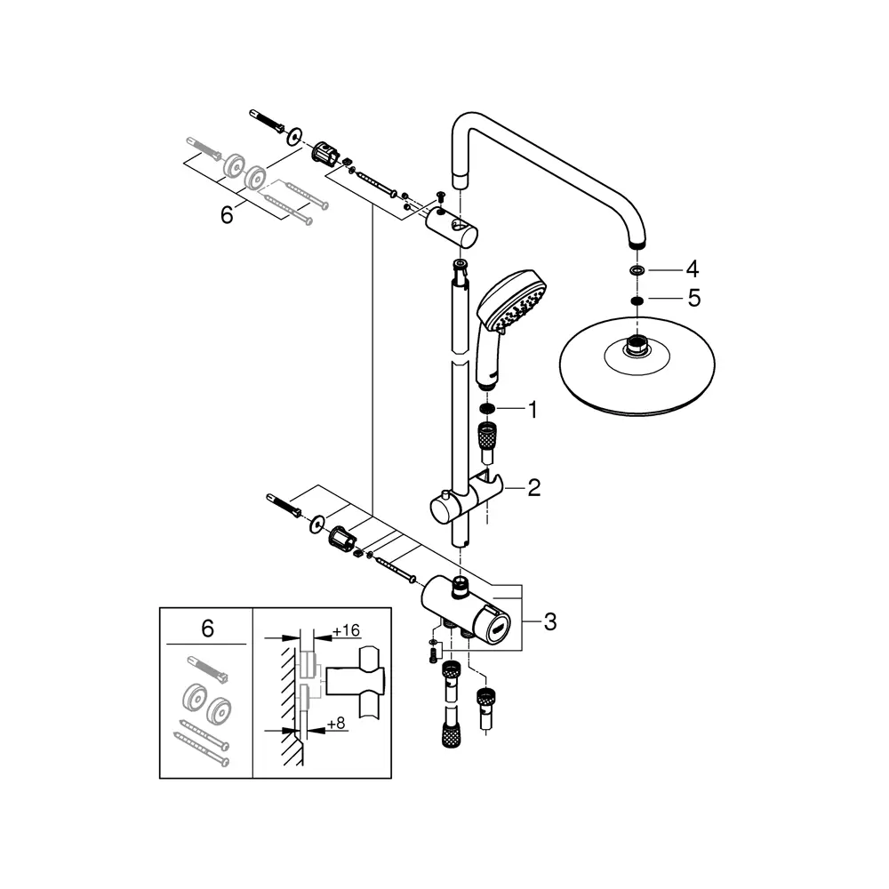 Душевая система Grohe Vitalio Start Clova с переключателем 83596588 STLM-2072464  - Вид №3