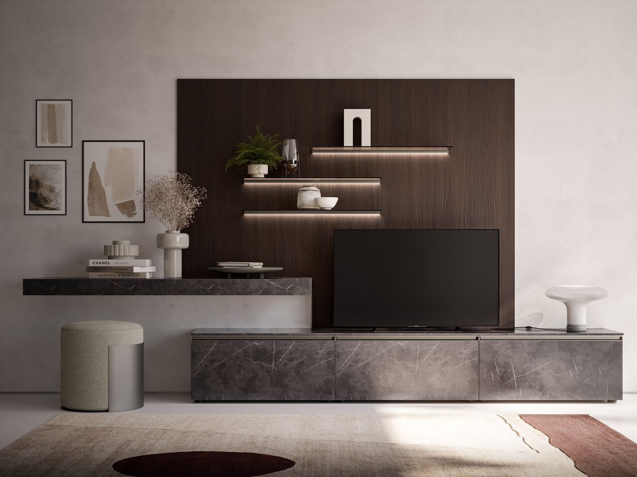 Деревянная секционная оборудованная стена Santalucia Mobili BOISERIE ARCH-00110923