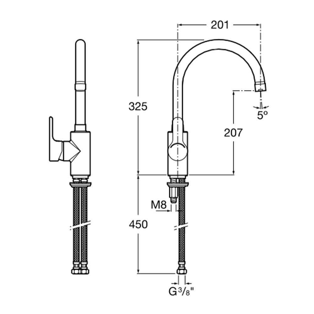 5A8409C0M Кухонные смесители Tece  - Вид №1
