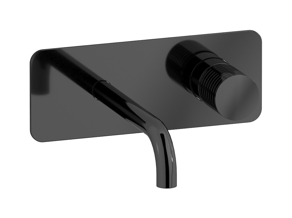 Встроенный в стену смеситель для раковины на 2 отверстия в комплекте с донным клапаном WE ARE IB ga206cf Black Chrome Gatsby