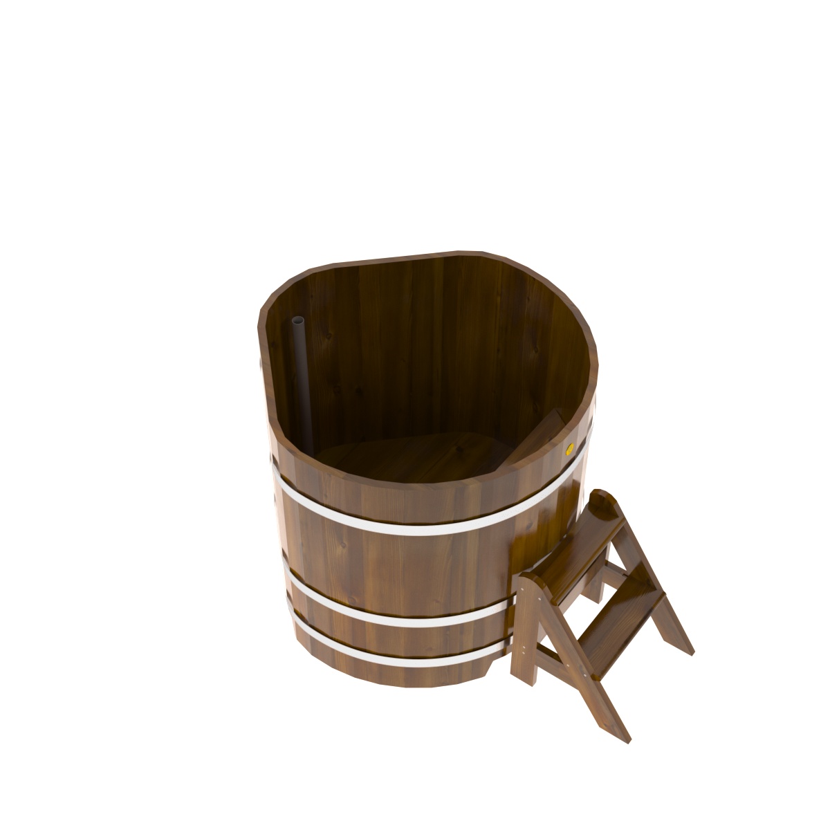 2303 Купель угловая из лиственницы Рустик 1,03х1,03х1,0 морёная Alyarus  - Вид №2