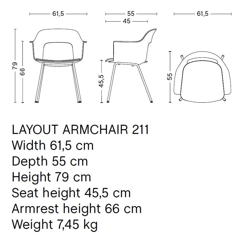 Полипропиленовый стул с подлокотниками с открытой спинкой Hay макет ARCH-00062765 - Вид №83