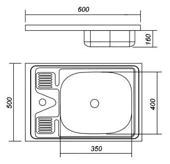 12132 Мойка кухонная квадратная TRIO  - Вид №1