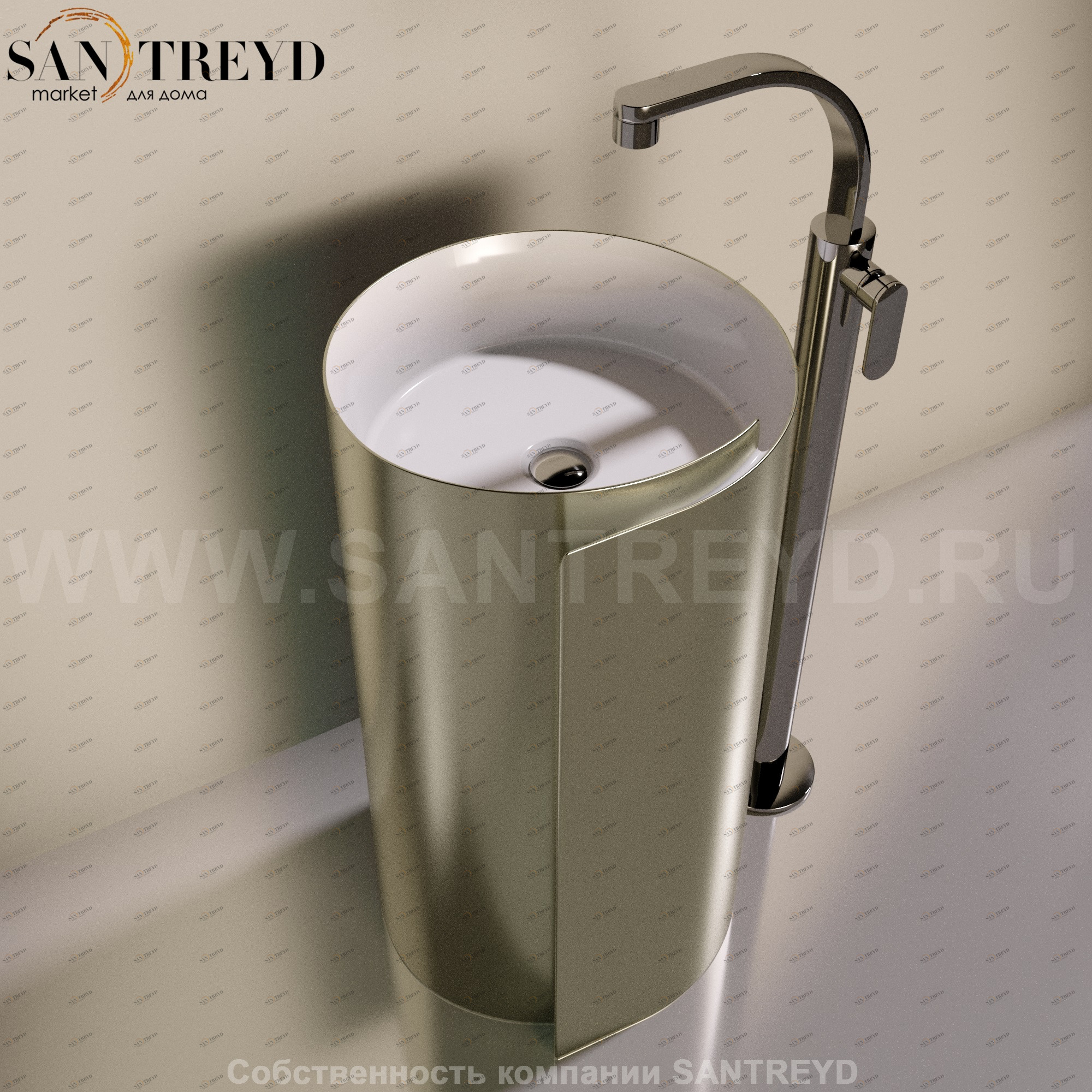 MR44CPLATINUM Напольная раковина стоящая круглая Ceramica Flaminia Roll