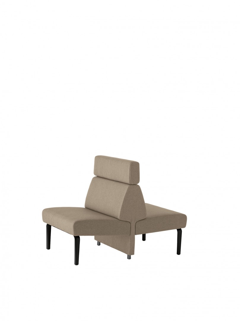 Ambit 1047 Модульная система сидений. Сиденье и спинка с обивкой. Ступни из литого алюминия. Линейный модуль L 80 см, спинка H 98 см. Двусторонняя версия. Et al. Ambit - Вид №1