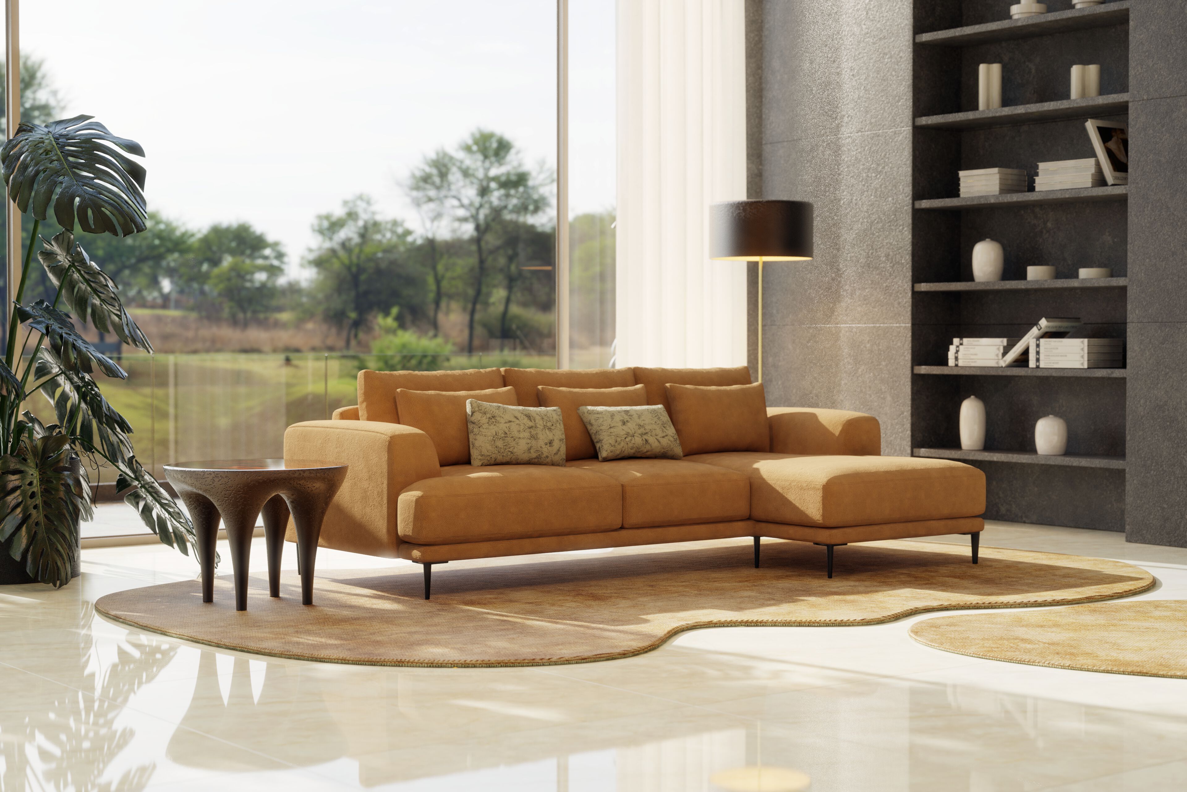 Круглый журнальный столик из дерева и стекловолокна KARPA TAURUS K2021 ARCH-00044111 - Вид №3