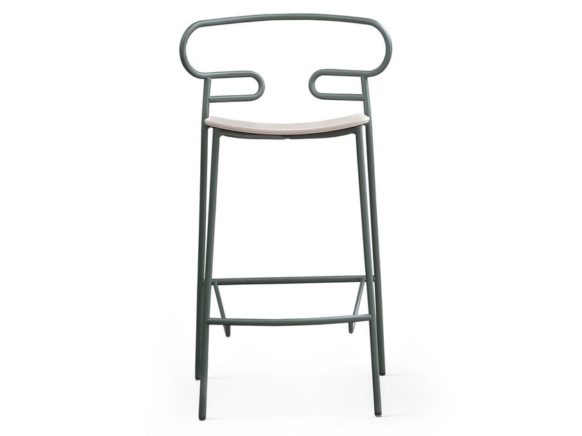 Табурет из металла и ясеня с подставкой для ног TrabA' Генуя ARCH-00149204