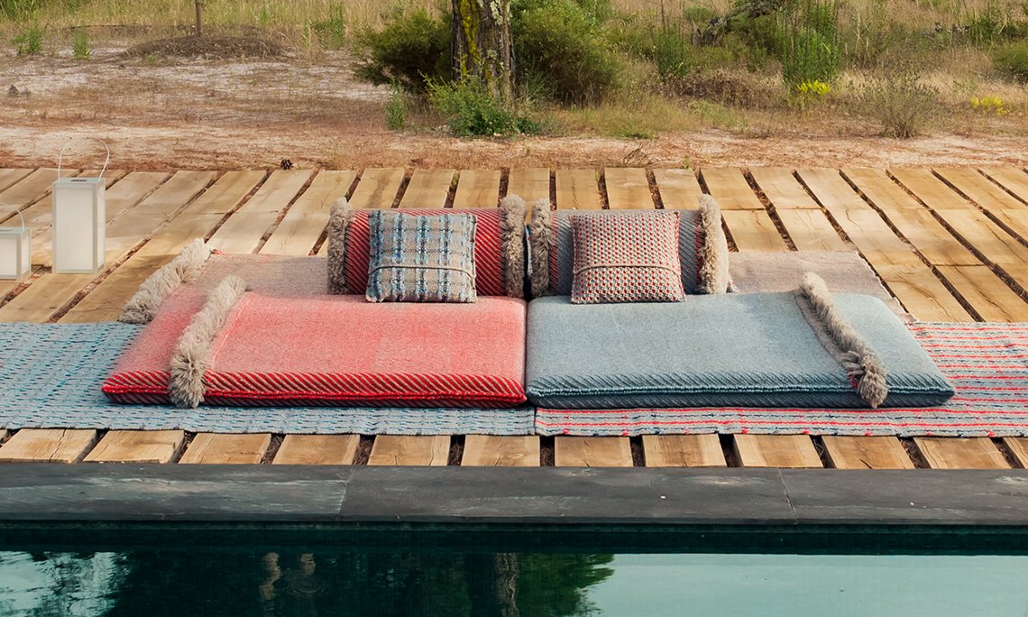 Подушка Gan Checks blue от GAN GAN ОРНАМЕНТ 321562 Серый  - Вид №4