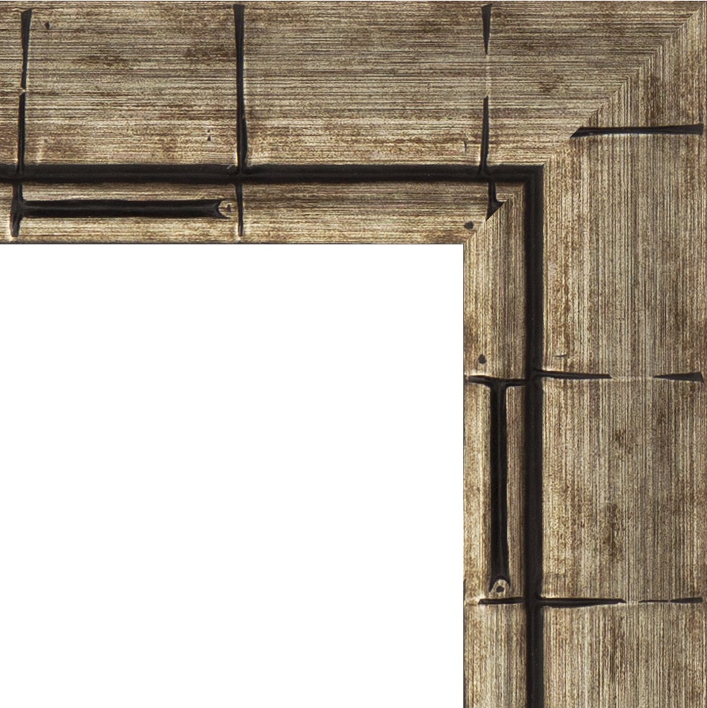 BY 4136 Зеркало с гравировкой в багетной раме - серебряный бамбук 73 mm EVOFORM Exclusive-G - Вид №5