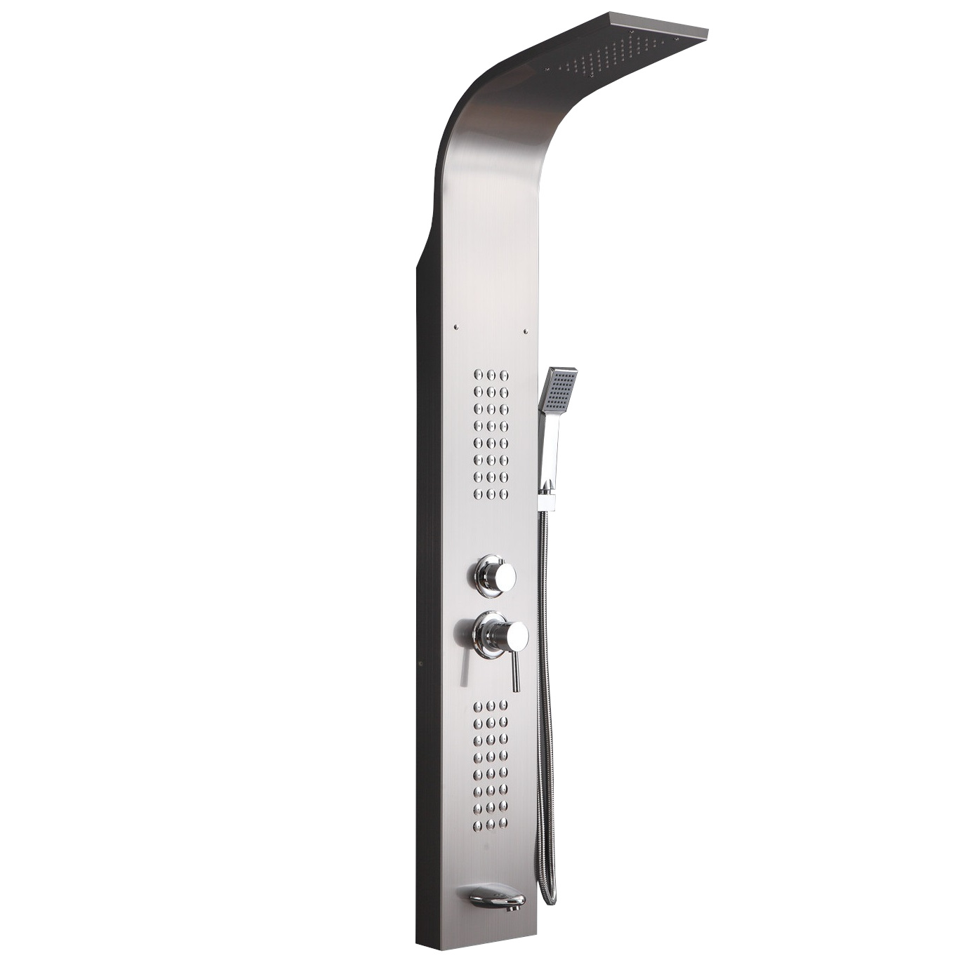 GFmark - Душевая панель - "тропический душ" с двумя лейками, корпус МАТОВАЯ нержавеющая сталь, марки 304, код: 5501 