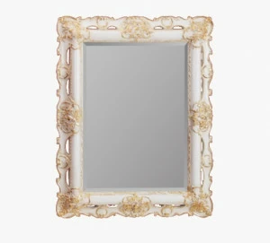 Зеркало прямоугольное MIGLIORE Complementi ML.COM-70.508, белое/золото