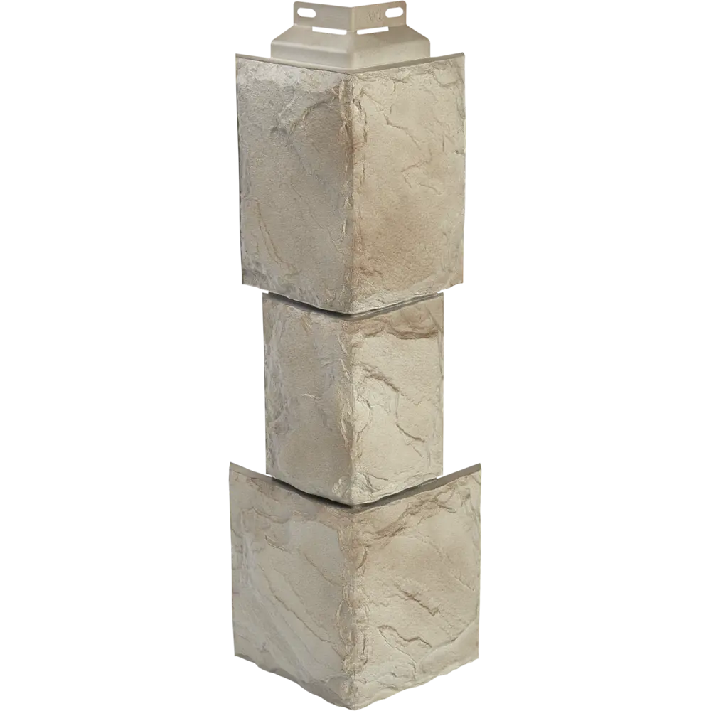 FineBer Наружный угол 'Камень крупный' мелованный белый для фасада 14380286 STLM-0004816